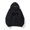 ESSENTIALS Double-Line FOG 1977 Letter Hoodie - Unisex High-Street, Trendy, Loose-Fit, Hua Cotton.