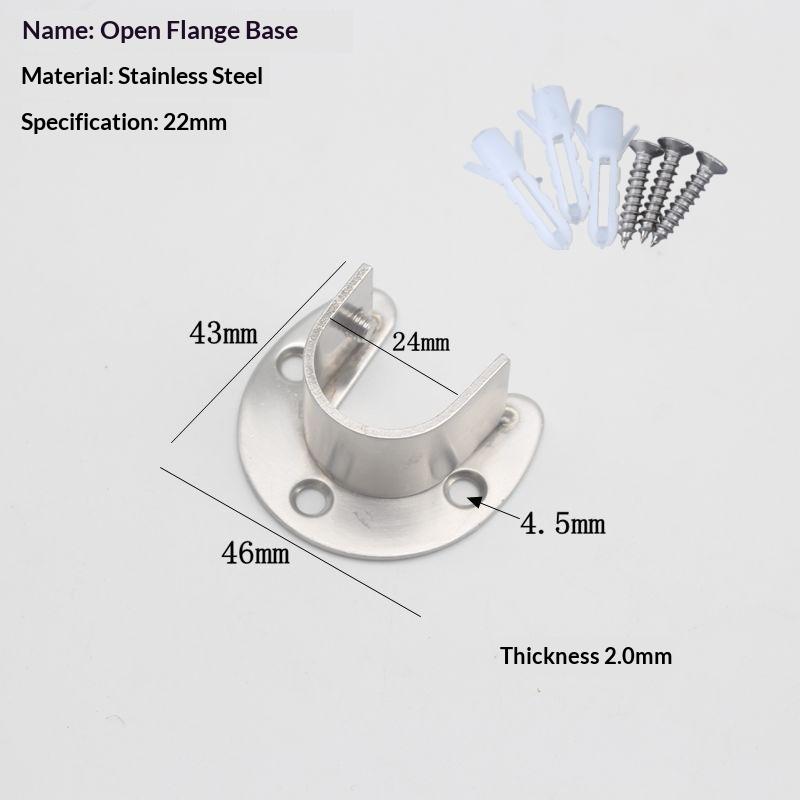 Strong Support Curtain Rod Tube Hooks in Stainless Steel, Set of 1/2Pcs