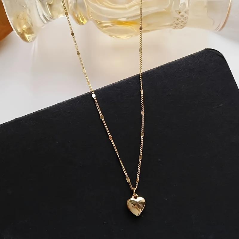 Przesadzony Metalowy Naszyjnik Choker z Dużym Sercem Dla Kobiet Elegancki Minimalizm Złoty Łańcuszek Biżuteria Świąteczna Prezenty dla Dziewczyn