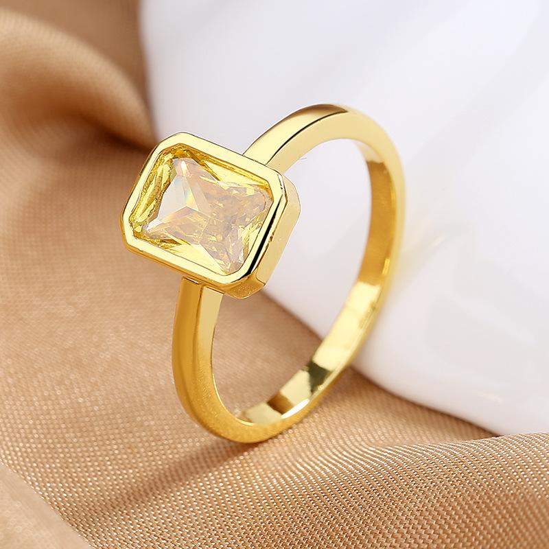 Lindon Classic Copper Alloy Zircon Ring Ladies Jewelry Wedding Promise Party Gift