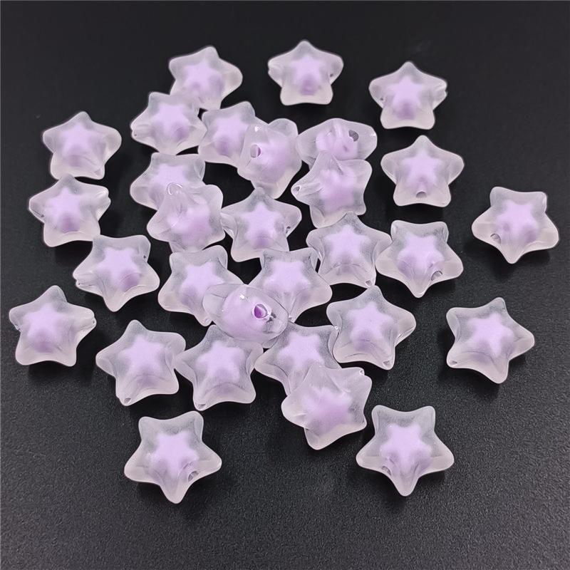 10pcs Acrylic Necklace Bracelet for Jewelry Fashion Handmade DIY Material Earrings Marking Matte Core Pentagram Beads