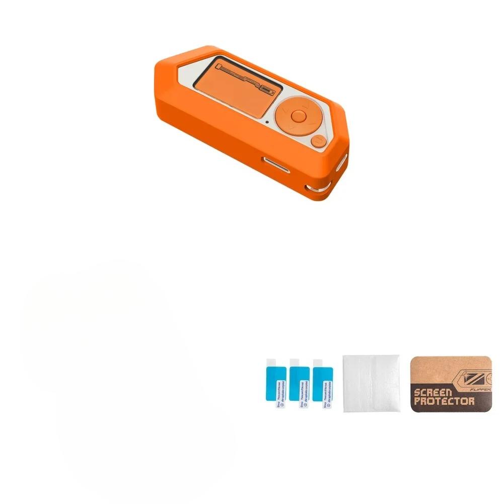 For Flipper Zero 3-piece Set Silicone Case+Screen Protector+Hard Case Shockproof Anti-slip Protective Cover Game Accessories