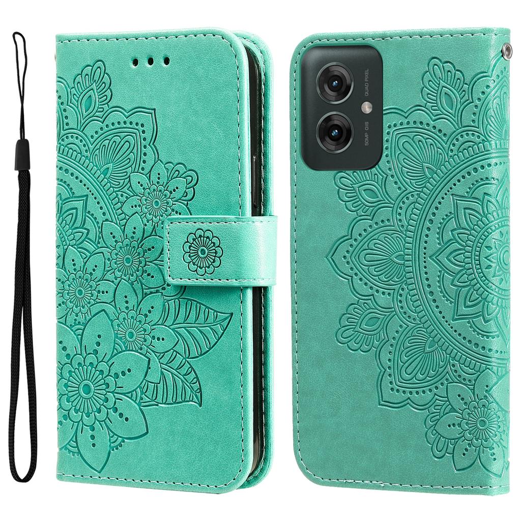 For Motorola Moto G55 5G Case Floral Pattern PU Leather Wallet Stand Phone Cover
