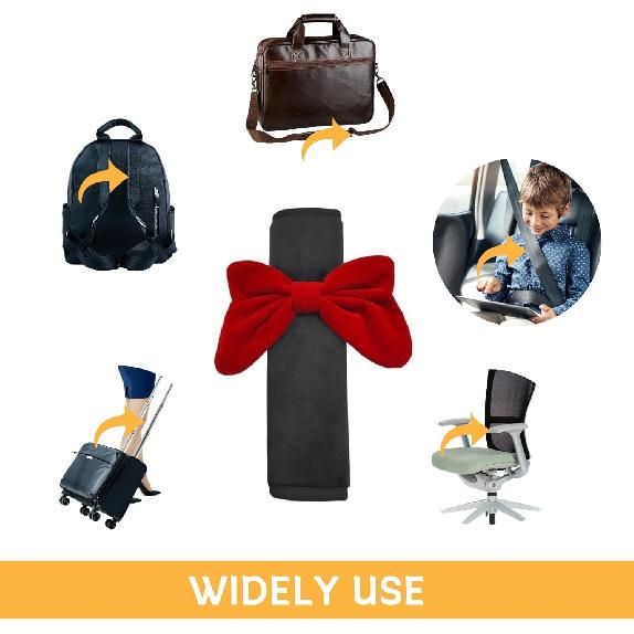 2 Pcs Car Seat Belt Covers with Cute Bow for Adults Girls Kids, Seat Belt Cover Pad for Shoulder Protector,Soft Auto Seatbelt Shoulder Pads, Seat