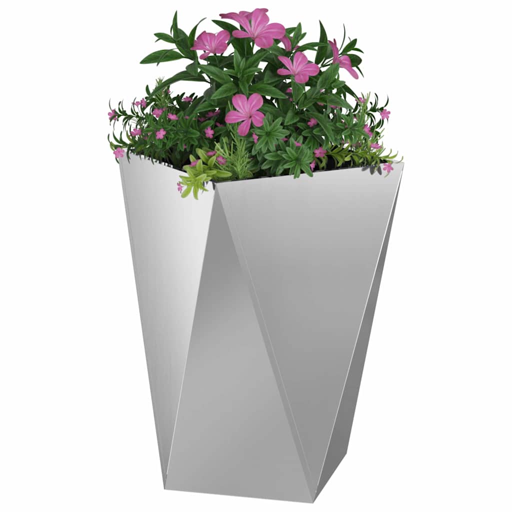 Plant Pot Silver 50 X 50 X 75 Cm Galvanized Steel