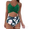 High Waist Leopard Cross Design Sexy Two Piece Bikini Swimsuit Trendy For Beach Holiday