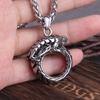 Stainless Steel Punk Ouroboros Snake Chain Pendant Necklace for Men Male Fashion Jewelry Gothic Style