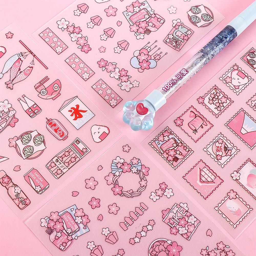 Heart Decoration Sticker Pink Flash Point Sticker Decorative Sticker Diary Stickers Anime Stickers