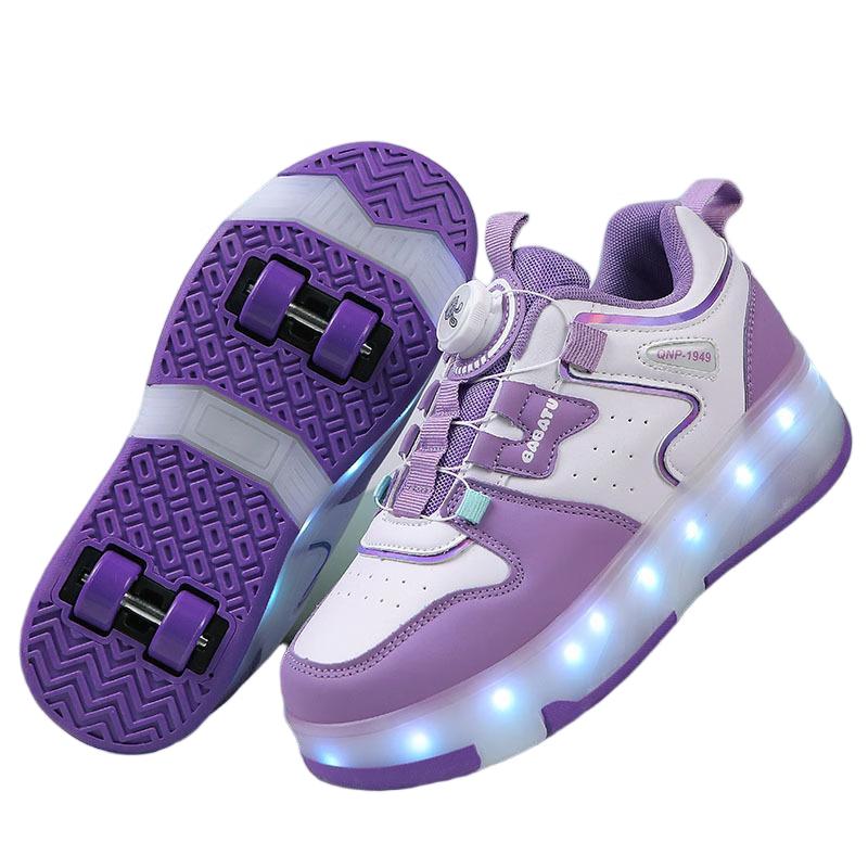Yimai Kids Light-Up Four-Wheel Roller Shoes