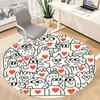 1pc Doodle Hearts Office Round Area Rug, Indoor Mat Suitable ForOffice, Under Office Chairs Bedroom Living Room Home Decor, Room Decot131