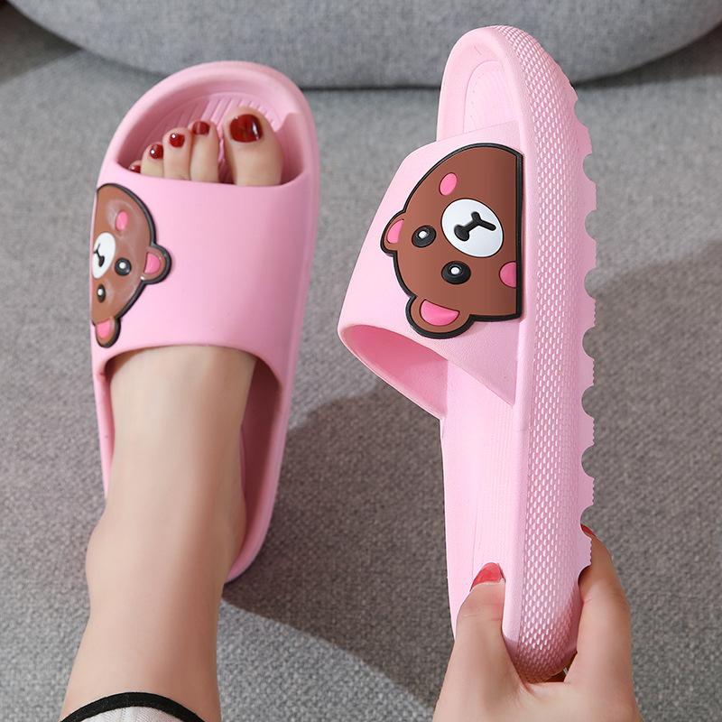 Thick-soled slippers Sweet and cute wind bear home slippers Household summer cool slippers