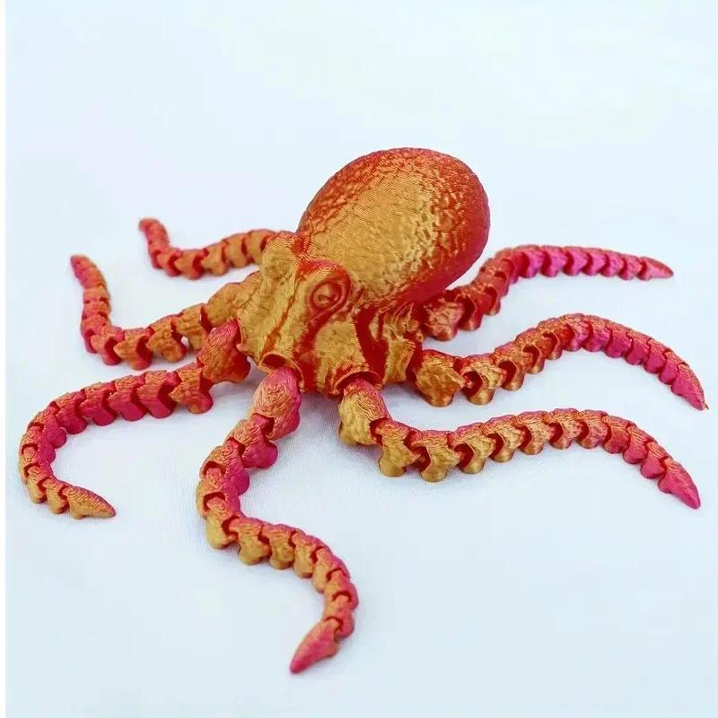 3D-gedruckter Oktopus Bewegliche Gelenke Fidget Spielzeug Heim-Büro Schreibtisch-Dekoration Meeresbewohner Deko Geschenke Kinderspielzeug Ornamente
