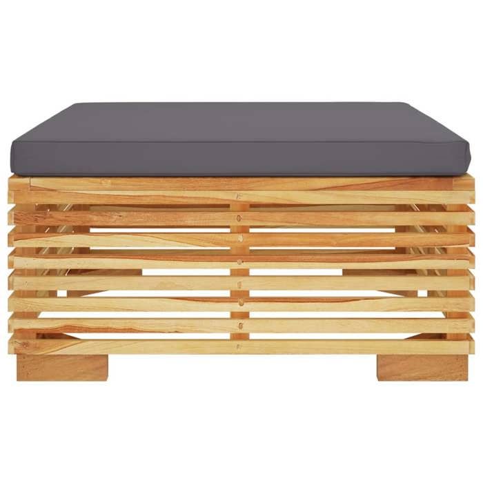 VidaXL Repose-pied de Jardin et Coussin Pouf de Patio Repose-pied de Terrasse Meuble de Patio Extérieur Gris Foncé Bois de 319161