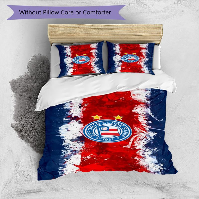 Bahia Fc Crest Emblem Printed Pattern Duvet Cover Set – Includes 1 Duvet Cover and 2 Matching Pillowcases Bedroom Decor Christmas Gifts