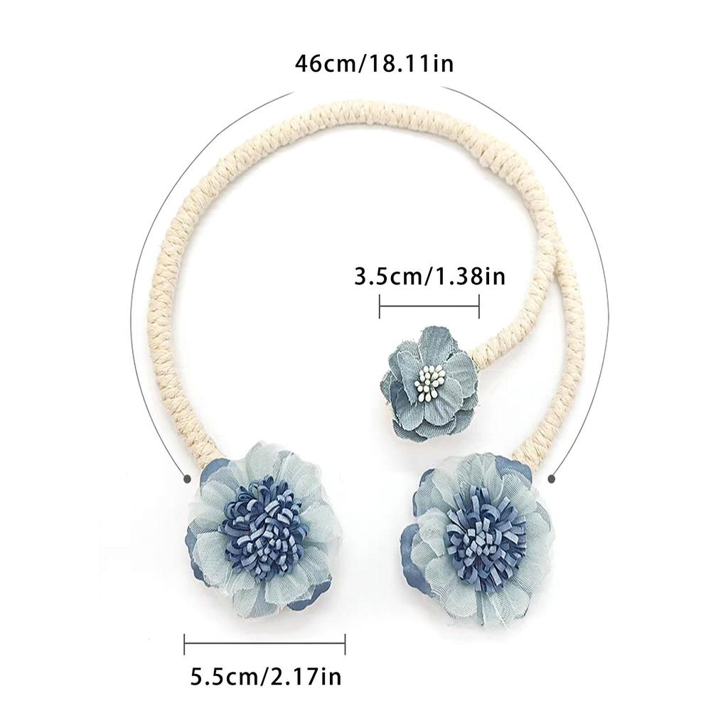 Handmade Flower Curtain Tieback Elegant Decorative Clip Window Drapery Holdback Buckle Tie for Living Room and Bedroom