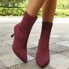 Large Size Spring And Summer Thin Boots Women'S High-Heeled Knitted Socks Boots Thin Pointed Stilettos Women'S Single Boots