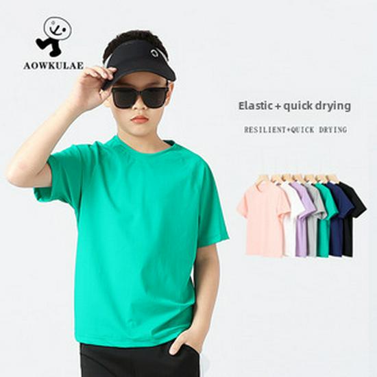 Kids Korean Style Striped T-Shirt - Cotton, Short-Sleeved, Trendy Summer Top for Boys