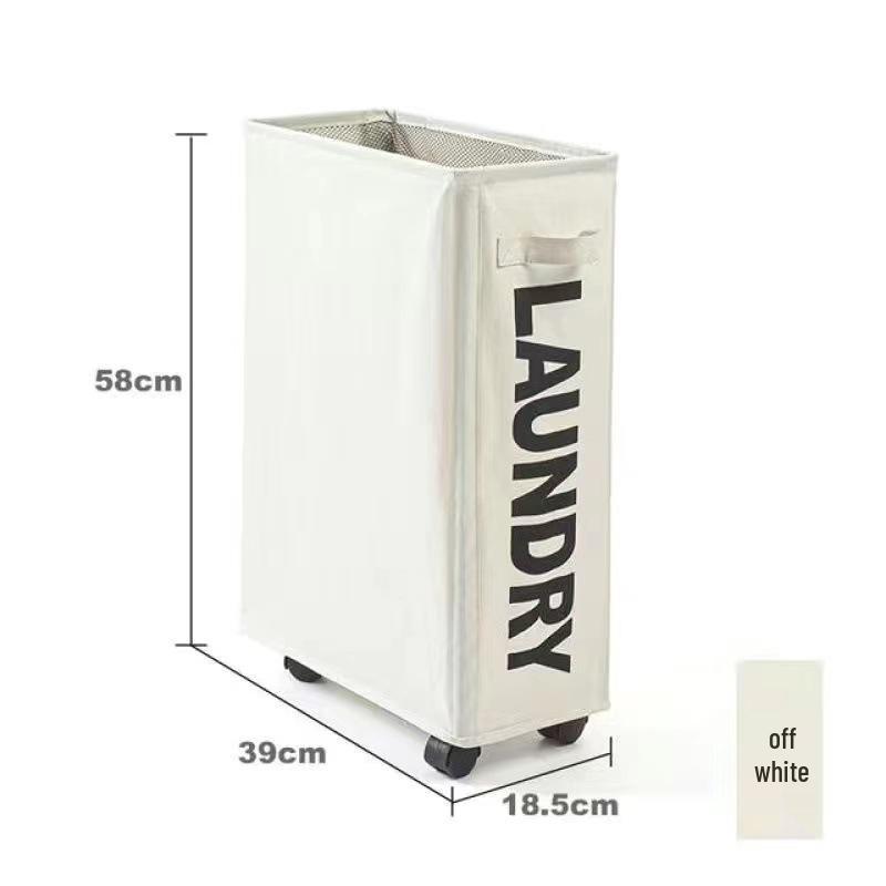 Japanese Home Oxford Cloth Laundry Basket with Wheels - Storage for Clothes, Dirty Laundry, and Yoga Mats.