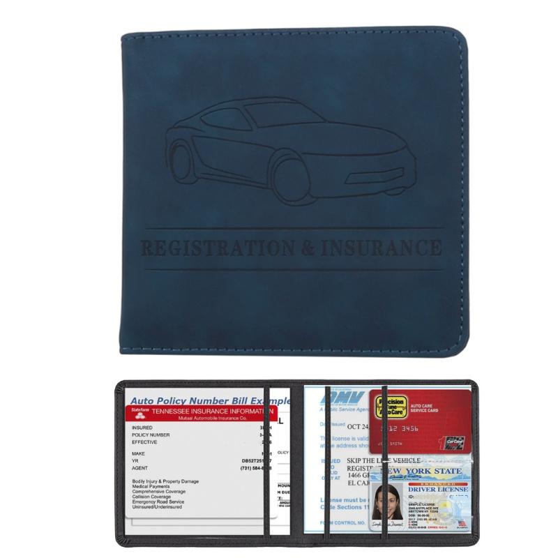 Men s Card Holder, Car Registration Vehicle License Insurance Card Holder Wallet