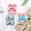 A Top Quality 3 Holes of Different Sizes Tractor Shape Silicone Mold Fondant Cake Chocolate Mold Ice Cube Cake Mould Baking
