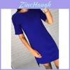 Elegant Women's Short Sleeve Casual O-neck Loose Mini Slim Solid Beach Dresses For Effortless Style