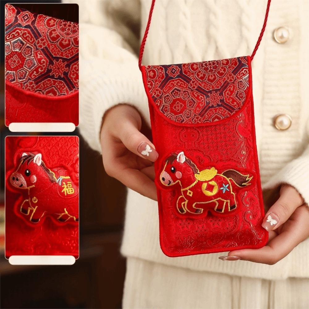 with Neck Strap Money Envelopes Red Color Lucky Money Packets Lucky Charm Cash Envelopes  Kids