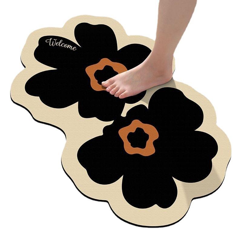 Bathroom Floor Mat Slip-resistant Toilet Floor Mat Premium Home Technology Velvet Door Mat Simple Toilet Door Carpet