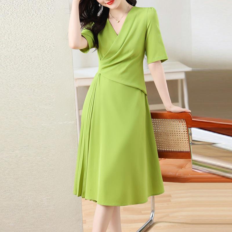 Luxury French Summer Dress for Women Plus Size Slim Fit Elegant Flowy Chiffon Maxi Dress