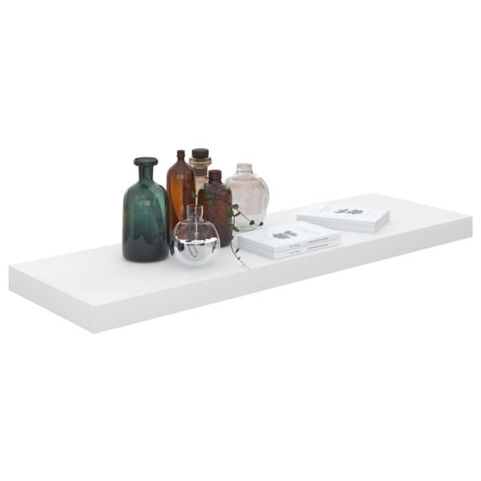 VidaXL Floating Wall Shelf 4 Pcs High Gloss White 80x23.5x3.8cm MDF