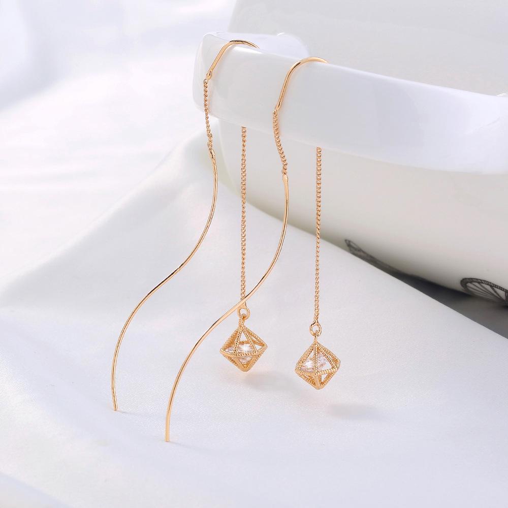 French Tassel Fairy Zircon Earrings - Elegant Square Cut Trendy Jewelry