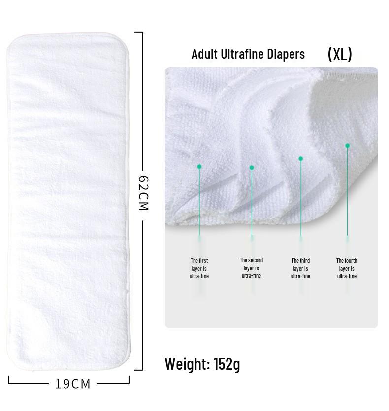 Breathable Portable Washable Adult Cloth Diapers - Absorbent and Comfortable for Seniors