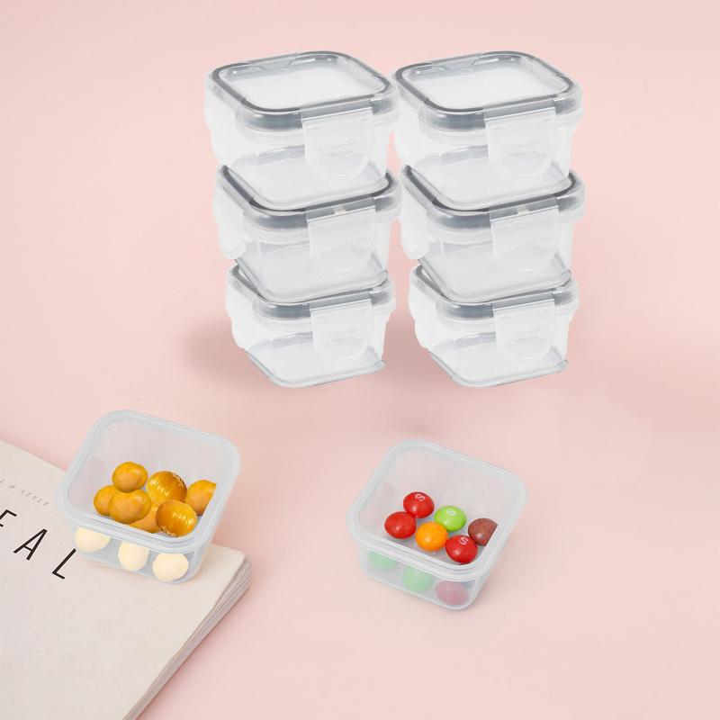 4pcs 60ml Mini Sauce Box Reusable Leak-proof Dishwasher Safe Condiment Containers With Lid For