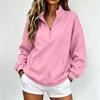 Women's High Neck Zip Up Long Sleeve Sweatshirt Color Trendy
