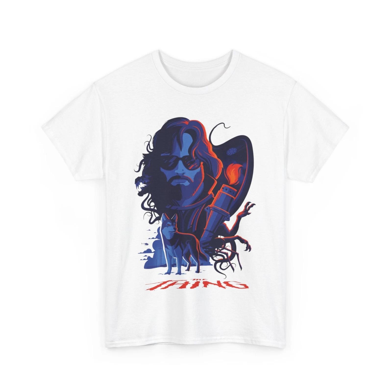 John Carpenter The Thing Movie 100% Cotton T-shirt Mens Tees Top Unisex Heavy Cotton Tee L