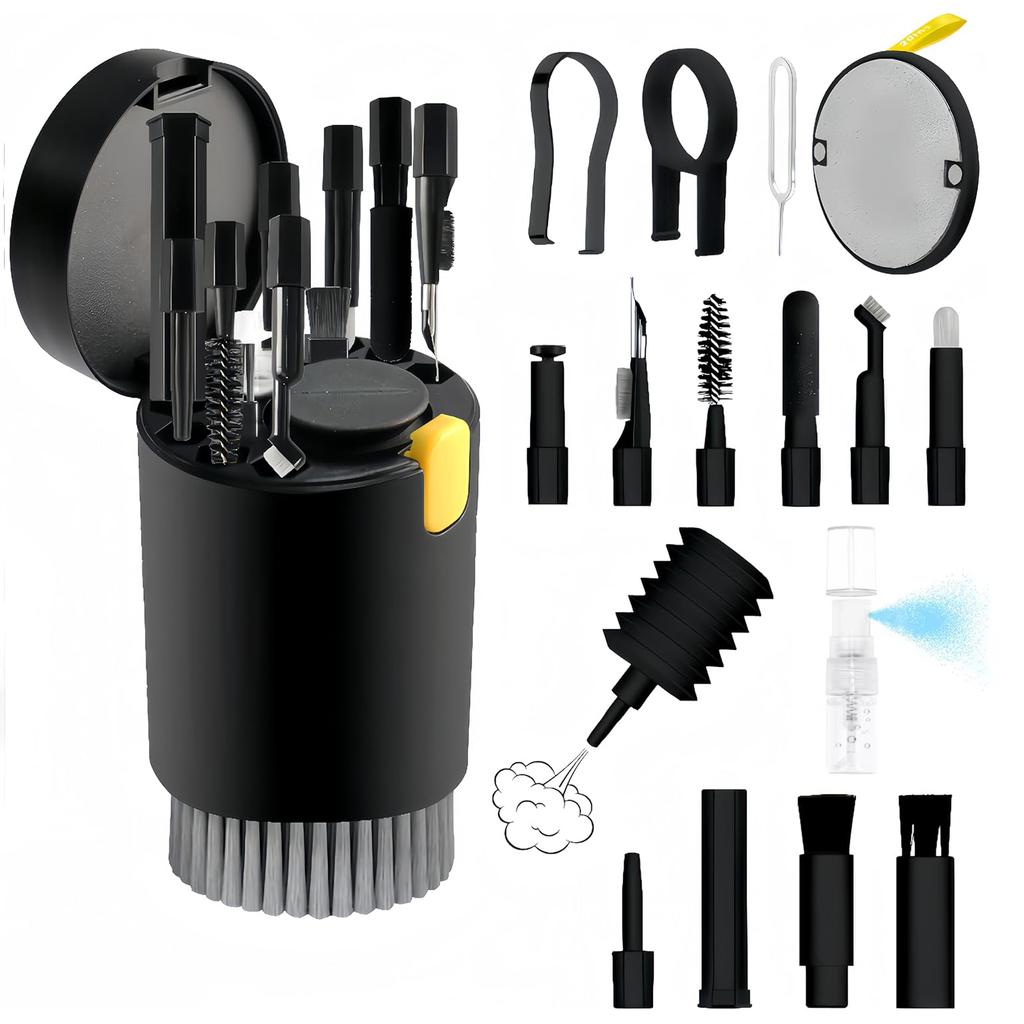Laptop Phone Screen Earbud Cleaning Kit,20-in-1 Keyboard Cleaning Kit with Electronic Cleaning Brush Spray for Headphones, iPad, Phone,Camera,Computer