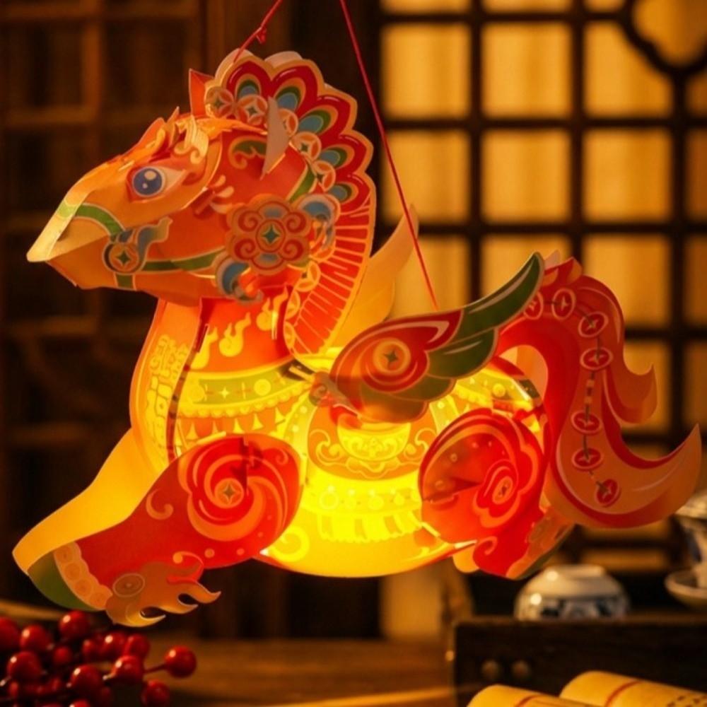 Chinese Style Zodiac Horse Lantern Traditional Dragon Dance Lantern Celebration Event