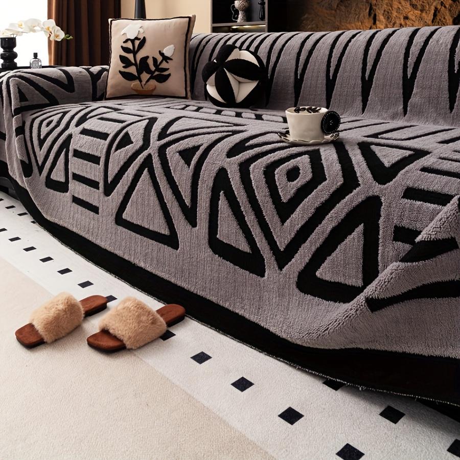 

1 piece new bohemian-style sofa cover, retro interlaced comfortable sofa blanket, suitable for pets, slip-resistant protection темно серый