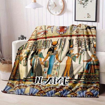 Ancient Egyptian Style Customize Your Name Blanket Warm Comfortable And Soft Blankets Are Suitable For Home Lunch Break Blanket Office Sofa Sofa Gift