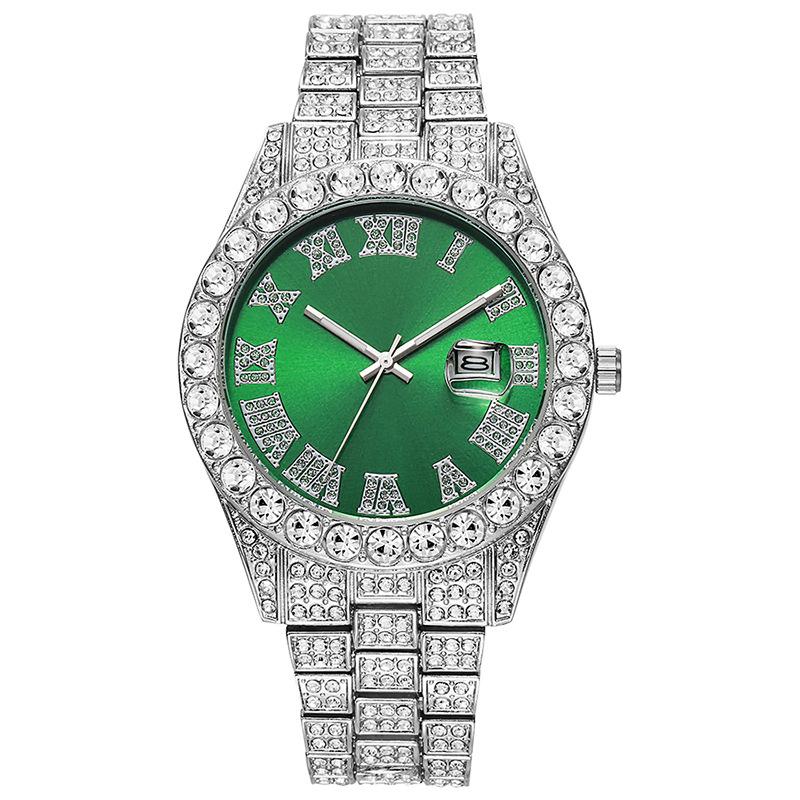 Ceas 2025 Bărbați Personalitate Stil Hip Hop Roman Diamant Cuarț Ceas Bărbați