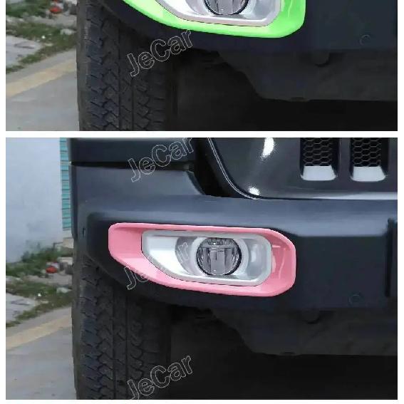 JeCar Car Front Bumper Fog Light Cover Lamp Hoods Decoration For Jeep Wrangler JL JT Gladiator 2018 Up Car Exterior Accessories