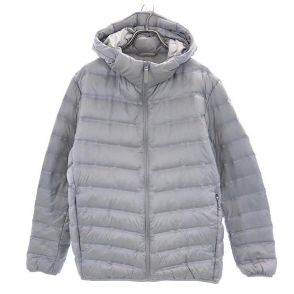 UNIQLO Ultra light down jacket L gray Seamless Hood Men's Used