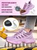 Fashion Safety Shoes Women Work Sneakers Structured Shoes pneumatic-Proof Protective Shoes Work Boots Steel Toe Shoes