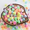 Spring Flower Buttons: Mixed Color Plastic Beads for DIY Jewelry and Clothing Accessories
