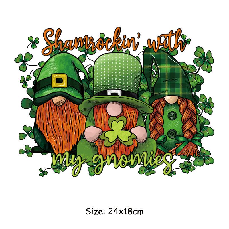 St Patrick Day Iron-On Transfer Hoodies Parches Ropa Diy Clothes Sticker Heat Transfer T-Shirt Thermal Patch For Pet Doll Cothes
