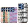 For iPhone 16 Pro Max Case Electroplating Edge Plaid Texture PU Leather+PC+TPU Phone Cover