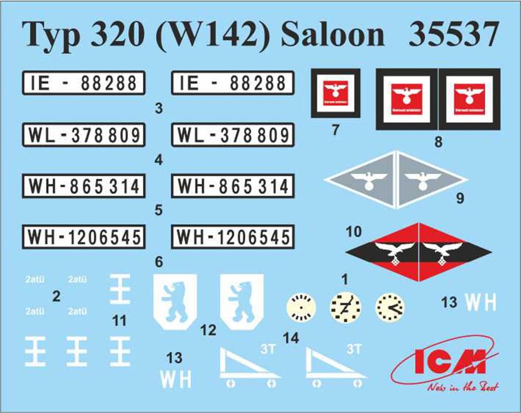 ICM German Typ320 W142 Staff Car Plastic Model 1/35