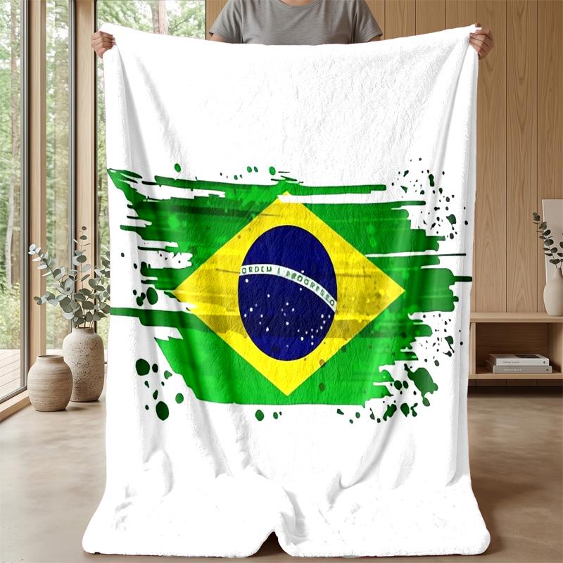 Brazil national football team Theme blanket Soft Flannel Blanket Plush Throw Blanket Cozy Sofa Bed Blanket for Home Decor