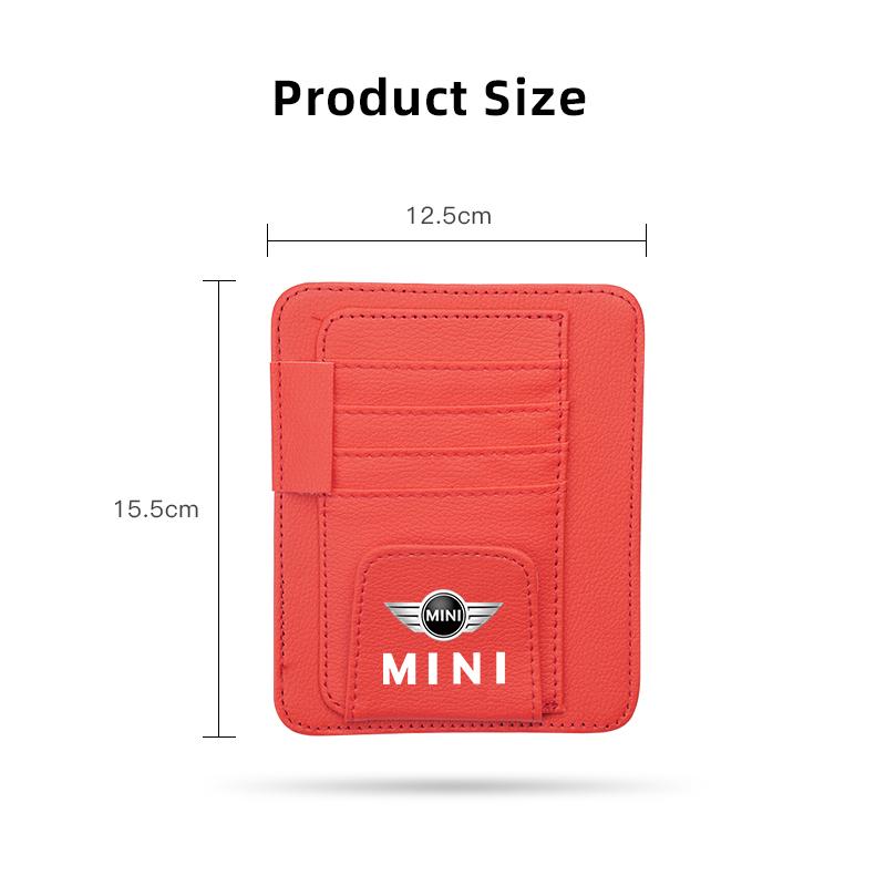 Car PU Leather Sun Visor Sunglasses Ticket Card Storage Bag Accessories For BMW Mini Works Cooper F54 F55 F56 F57 F60 R50 R52
