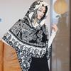 Autumn and Winter Wool Blended Jacquard Shawl New Cashew Flower Double-sided Imitation Cashmere Large Square Scarf Warm and Thickened Scarf