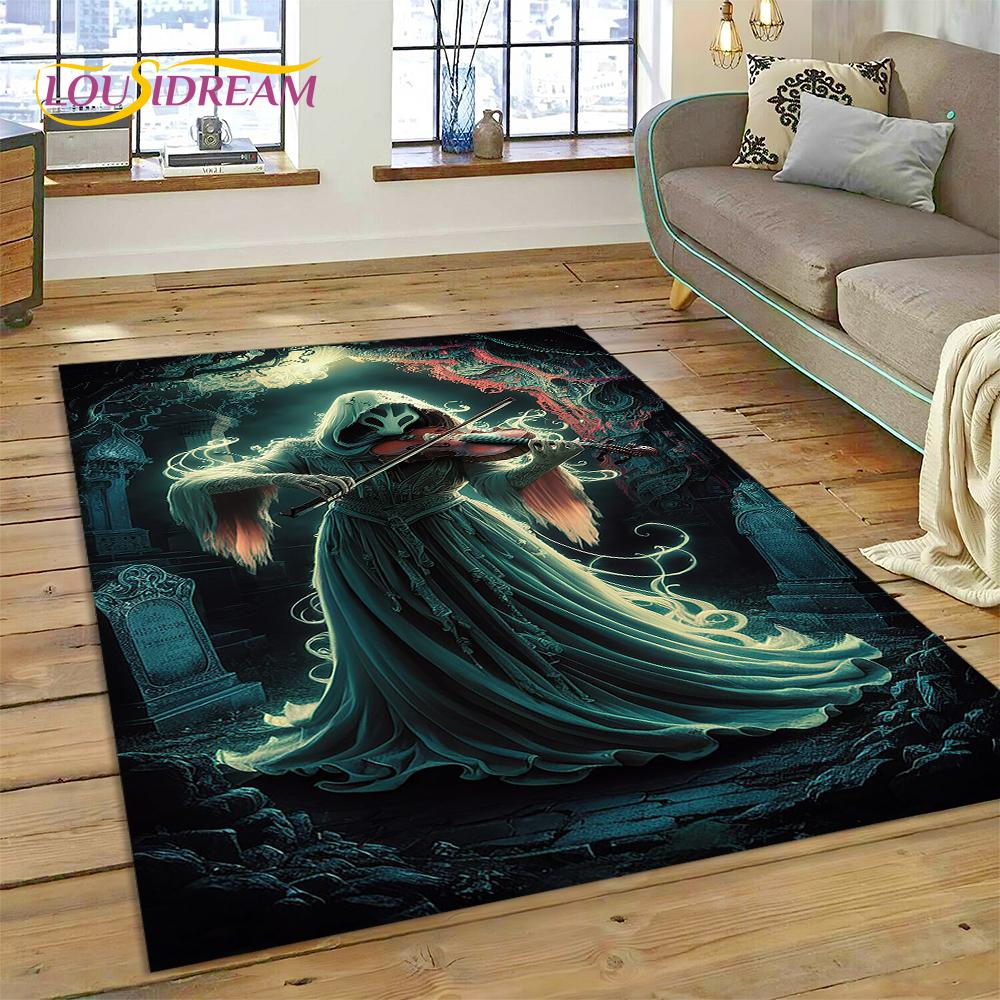 New Gothic Horror Character Skull Ghost Spirit Carpet Rug for Bedroom Living Room Home Sofa Decoration,kids Decor Floor Mat
